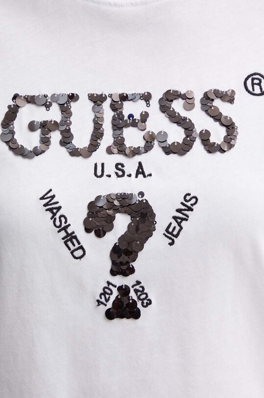 Guess t-shirt bawełniany AURLIE V4YI06.I3Z14 biały