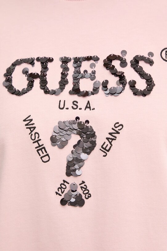 Бавовняна футболка Guess AURLIE V4YI06.I3Z14 рожевий