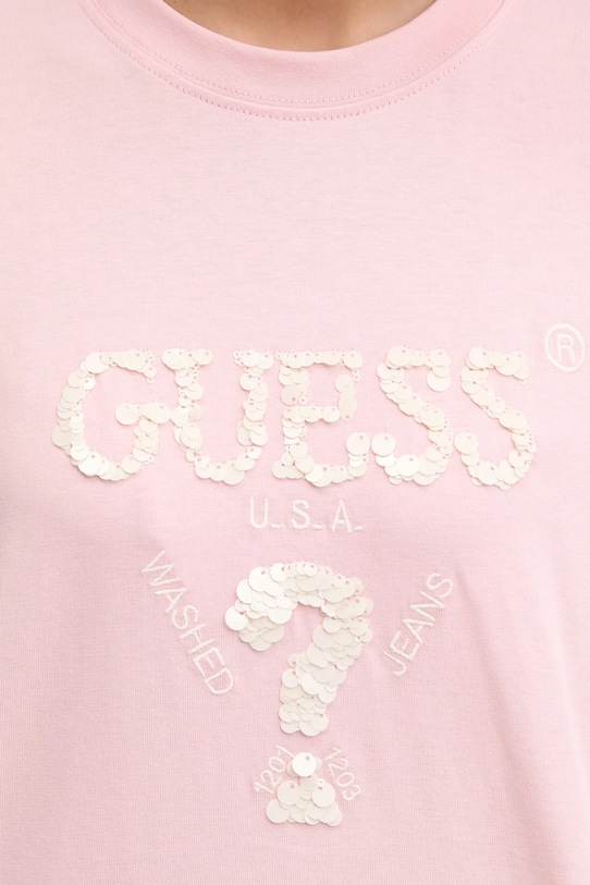 Bavlněné tričko Guess AURLIE V4YI06.I3Z14 růžová