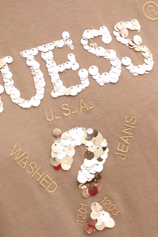 Bavlnené tričko Guess AURLIE V4YI06.I3Z14 béžová