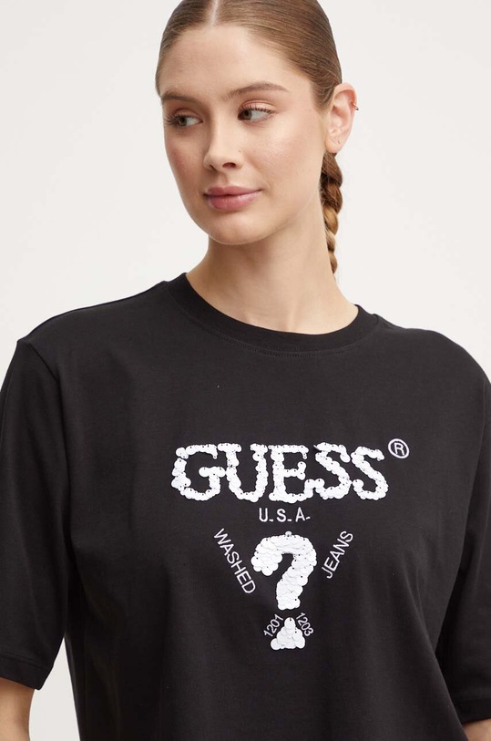 Guess t-shirt bawełniany AURLIE czarny V4YI06.I3Z14