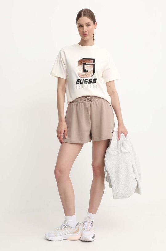 Guess t-shirt bawełniany INS V4YI07.I3Z14 beżowy AW24