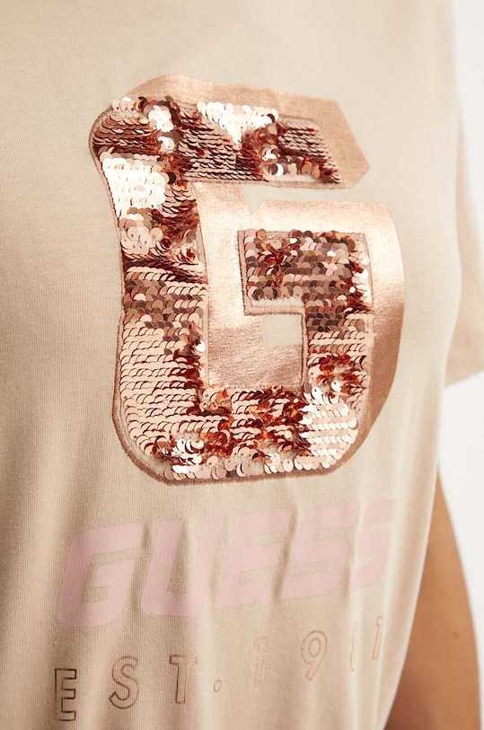 Guess t-shirt bawełniany INS V4YI07.I3Z14 beżowy