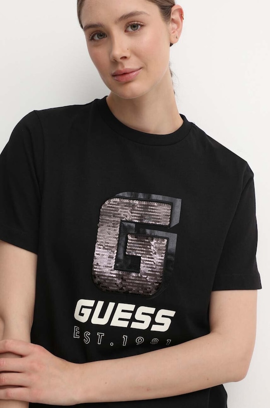 Guess t-shirt bawełniany INS regular czarny V4YI07.I3Z14