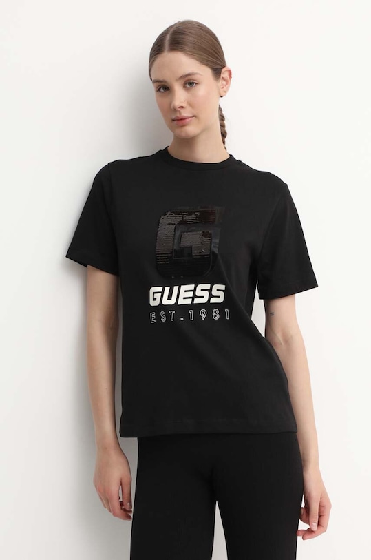 Guess t-shirt bawełniany INS V4YI07.I3Z14 czarny AW24