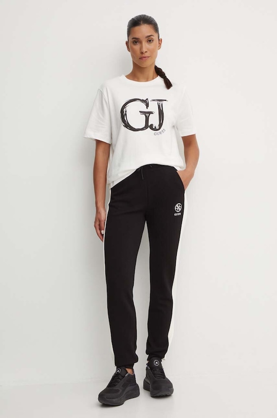 Guess t-shirt bawełniany SARA V4YI01.K8FQ4 biały AW24