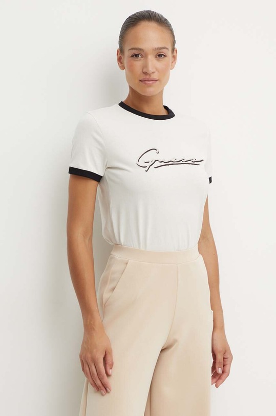 Guess pamut póló NOÉMIE fehér V4YI05.K8FQ4