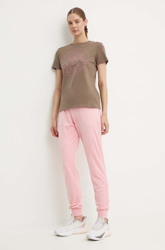 Guess t-shirt NOÉMIE V4YI03.KCB61 brązowy AW24