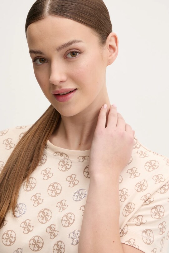 Guess t-shirt in cotone NOMIE beige V4YI04.I3Z14