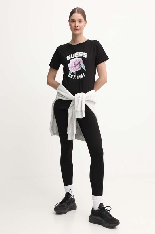 Guess tricou PEONY V4YI15.J1314 negru AW24