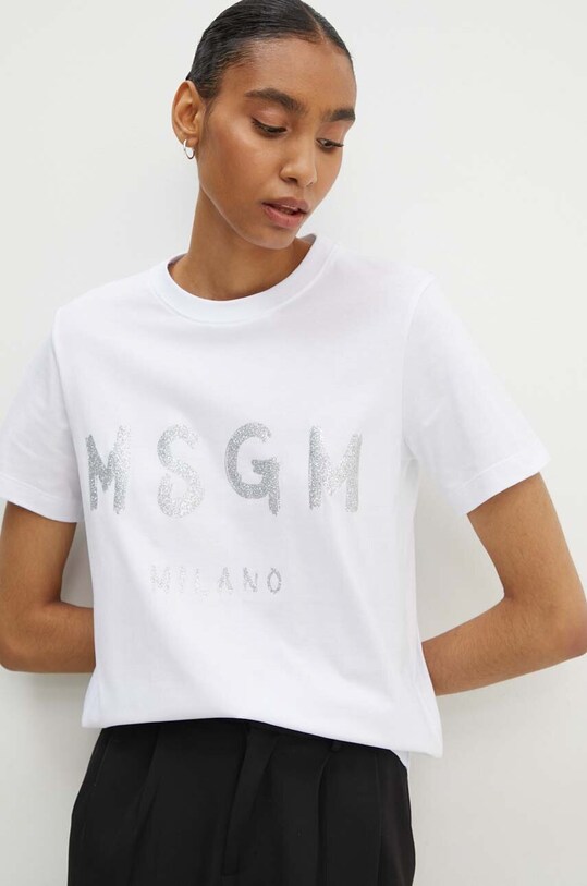 MSGM t-shirt in cotone sovrastampa bianco 3441MDM510G.237002