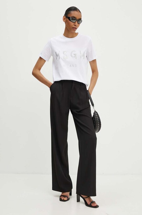 MSGM t-shirt in cotone 3441MDM510G.237002 bianco AW24