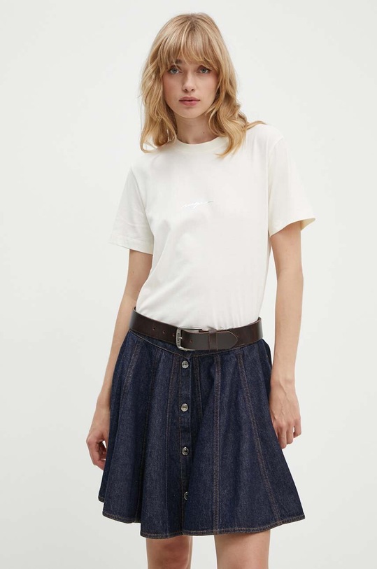 Бавовняна футболка MSGM бежевий 3741MDM143.247798