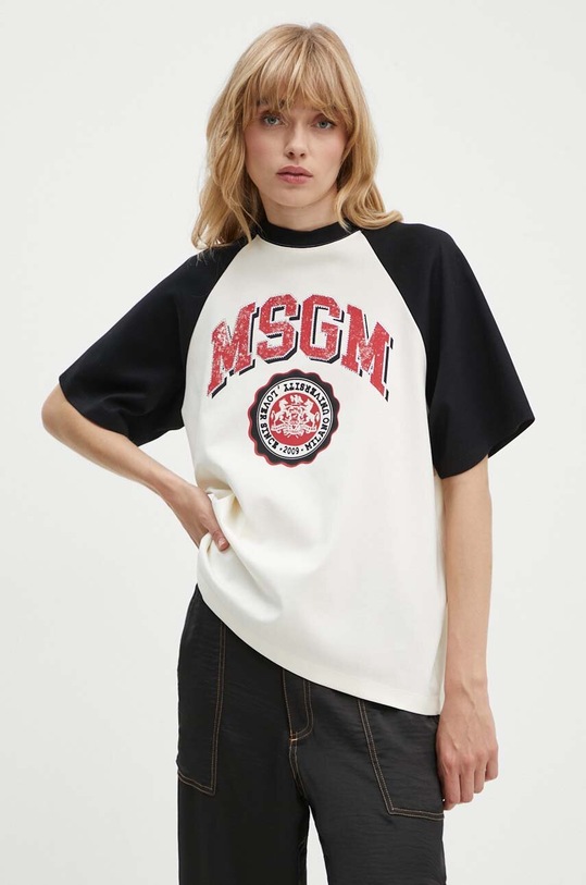 MSGM tricou din bumbac bej 3741MDM86.247798