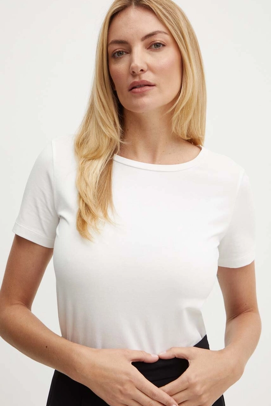 Weekend Max Mara t-shirt z elastanem biały 2425976011600