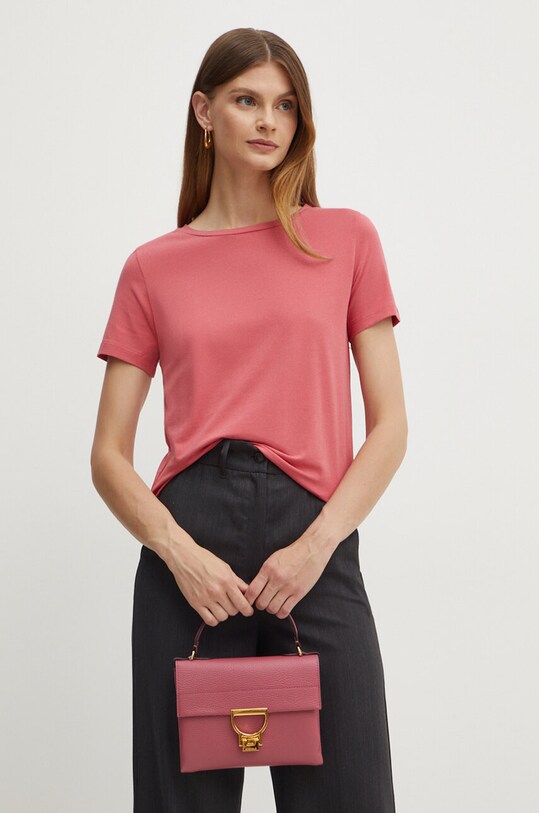 Weekend Max Mara t-shirt z elastanem różowy 2425976011600