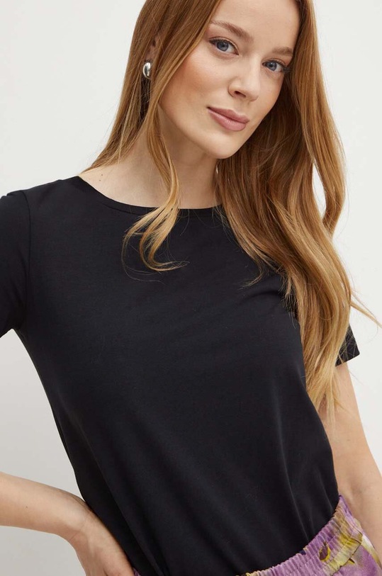 Weekend Max Mara t-shirt z elastanem czarny 2425976011600