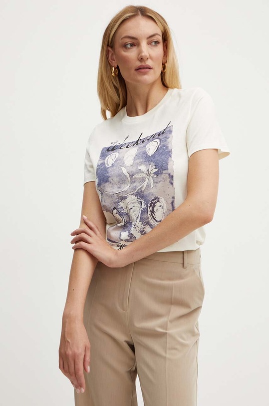 Weekend Max Mara pamut póló 2425976031600 bézs AW24