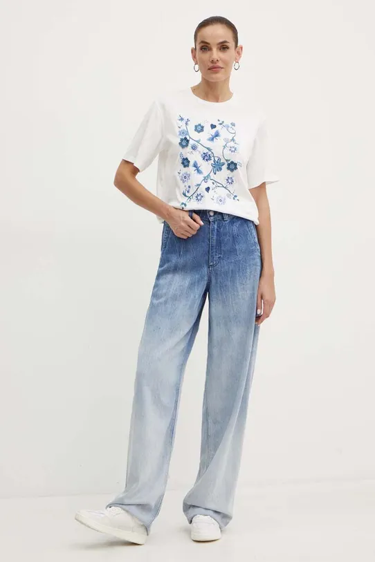 Weekend Max Mara t-shirt bawełniany 2425976041600 biały AW24