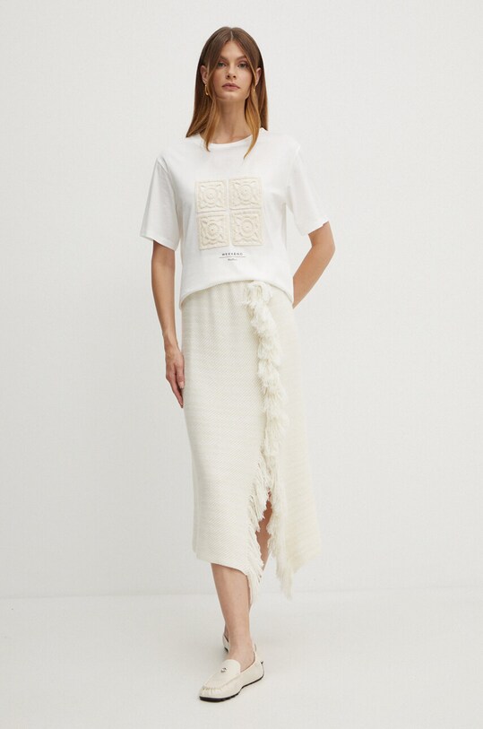 Weekend Max Mara t-shirt bawełniany 2425976041600 biały AW24