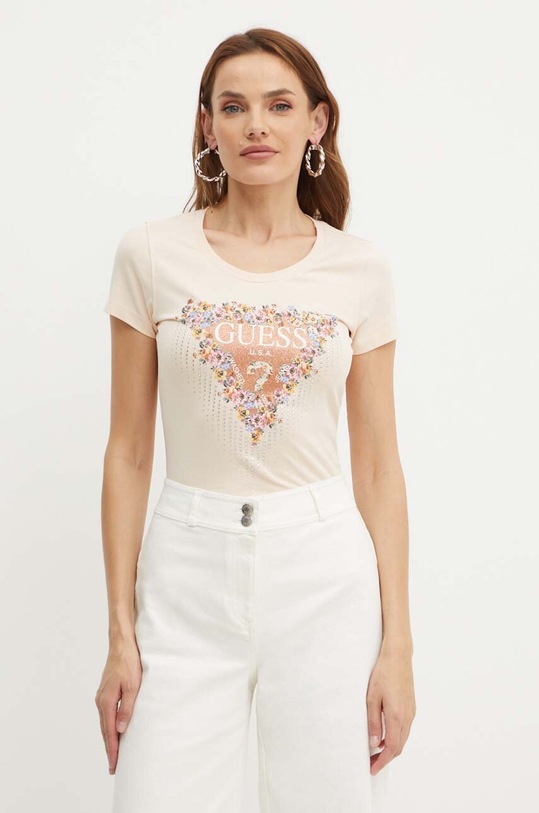 Tričko Guess BOUQUET W4YI72.J1314 béžová AW24