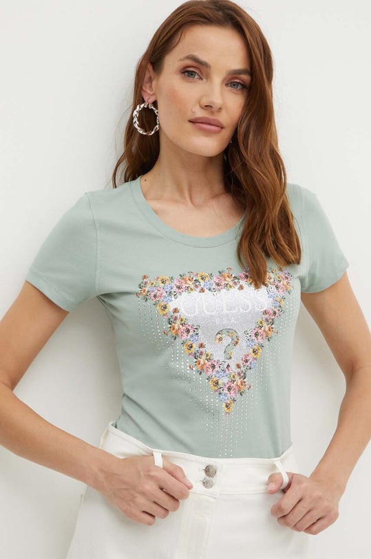 Guess t-shirt BOUQUET zielony W4YI72.J1314