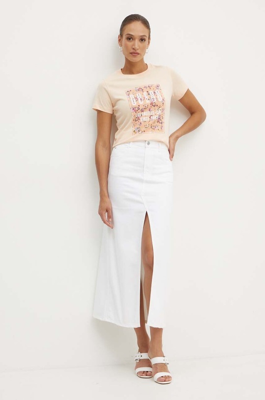 Bavlněné tričko Guess W4YI17.I3Z14 oranžová AW24