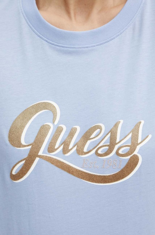 Guess t-shirt bawełniany GLITTERY W4YI09.JA914 niebieski