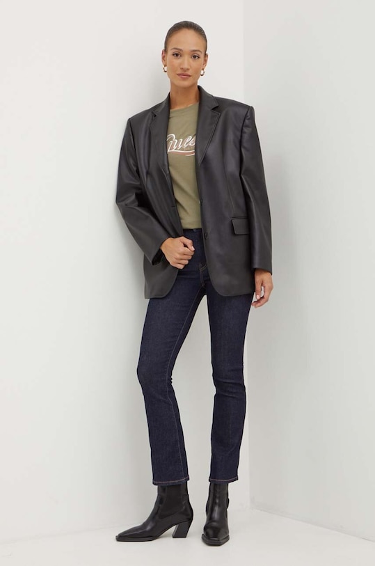 Guess t-shirt bawełniany GLITTERY W4YI09.JA914 zielony AW24