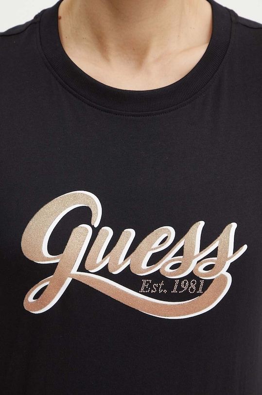 Guess t-shirt bawełniany GLITTERY W4YI09.JA914 czarny