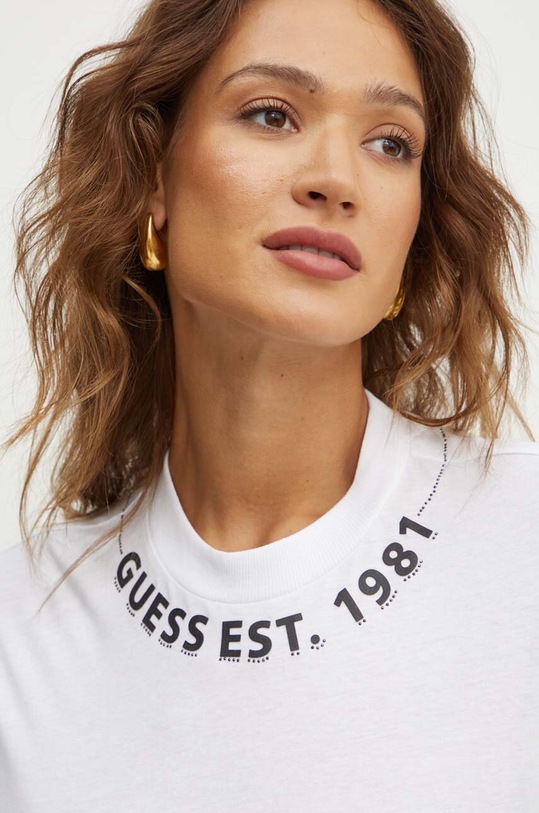 Guess t-shirt bawełniany biały W4YI14.JA914
