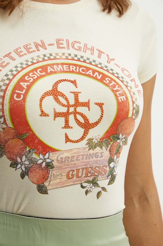 Guess t-shirt W4YI43.KA0Q1 beżowy