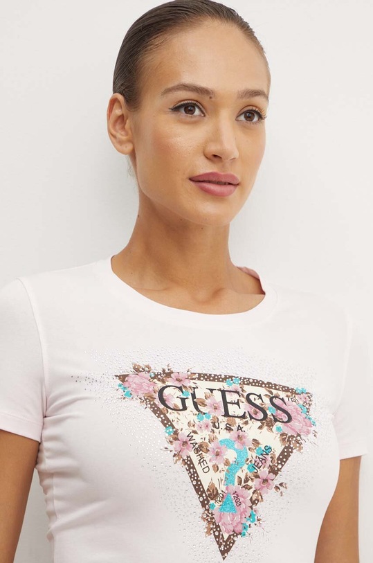 Guess t-shirt CHERRY FLOWER różowy W4YI26.J1314