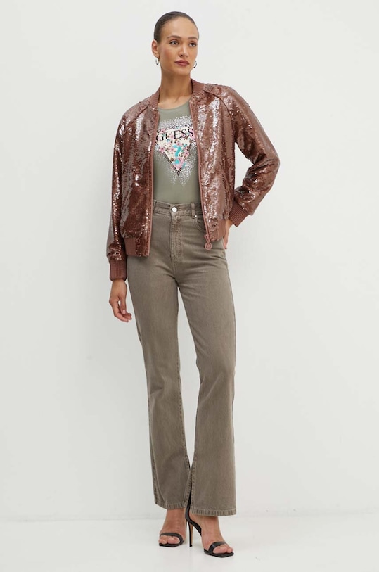 Guess t-shirt CHERRY FLOWER W4YI26.J1314 zielony AW24