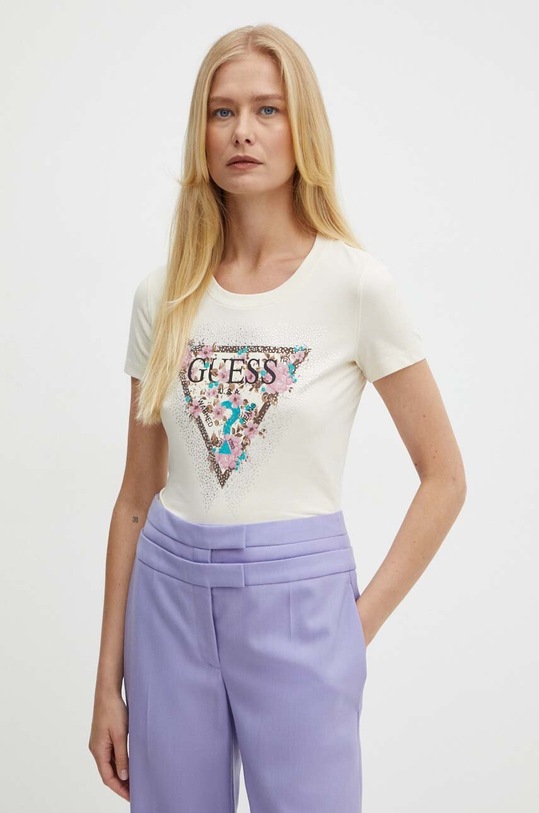 Guess t-shirt CHERRY FLOWER beżowy W4YI26.J1314