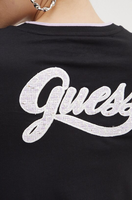 Guess t-shirt bawełniany TWEED W4YI27.I3Z14 czarny