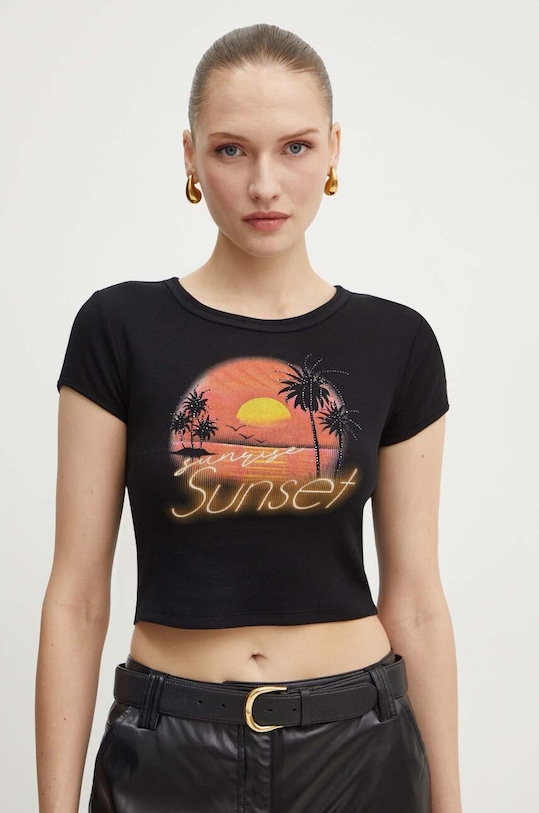 Tričko Guess SUNSET slim černá W4YI54.KA0H1