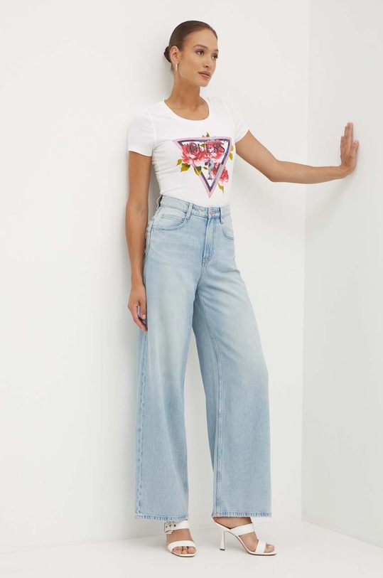 Guess t-shirt ROSES W4YI71.J1314 beżowy AW24