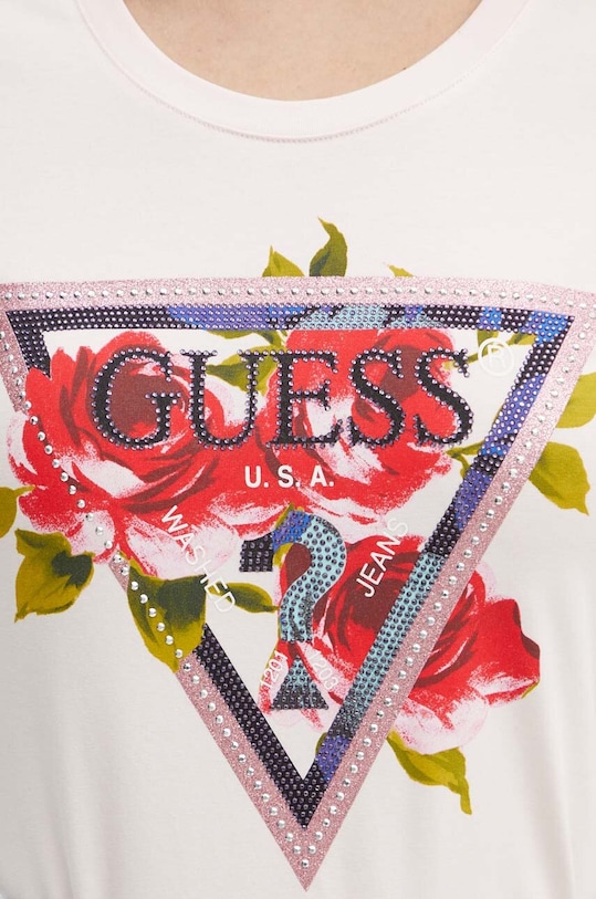 Guess t-shirt ROSES różowy W4YI71.J1314