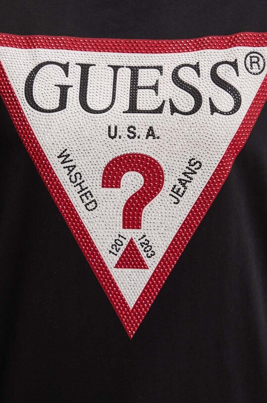 Хлопковая футболка Guess SHINY W4YI34.I3Z14 чёрный