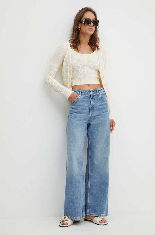 Top s prímesou vlny Guess ISABELLE W4YR21.Z37L1 béžová AW24