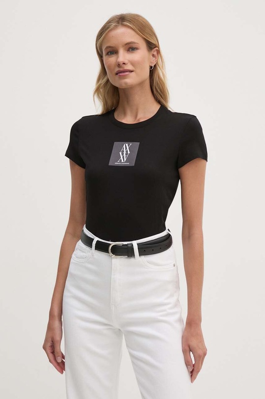 Bavlněné tričko Armani Exchange potisk černá 6DYT03.YJ3RZ
