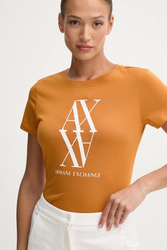 Îmbrăcăminte Armani Exchange tricou din bumbac 6DYT04.YJG3Z portocaliu
