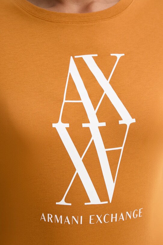 Armani Exchange tricou din bumbac portocaliu 6DYT04.YJG3Z