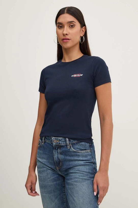 Guess Jeans t-shirt z elastanem granatowy W4YI02.J1314