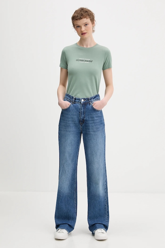 Guess Jeans t-shirt W4YI03.J1314 turkusowy AW25