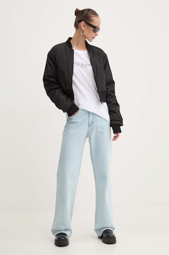 Βαμβακερό μπλουζάκι Guess Jeans W4YI08.K8HM0 λευκό SS25