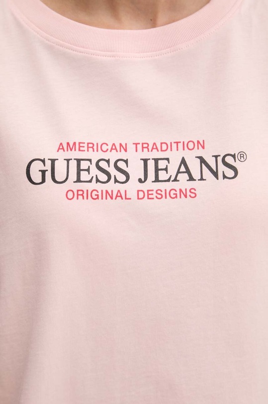 Бавовняна футболка Guess Jeans W4YI08.K8HM0 рожевий