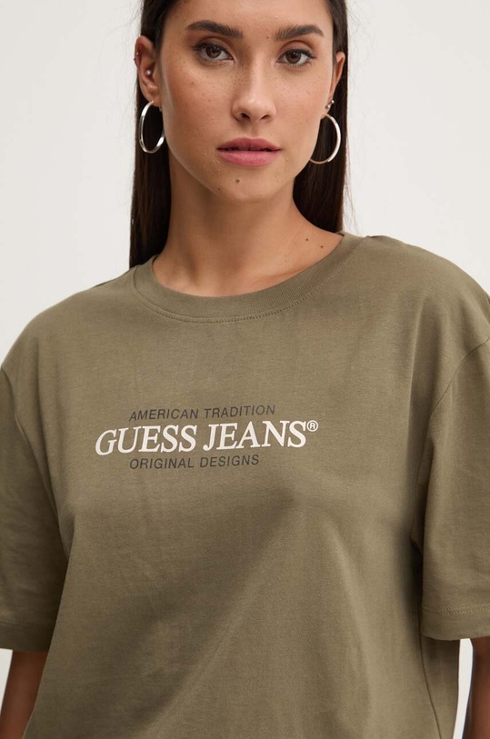 Guess Jeans tricou din bumbac verde W4YI08.K8HM0