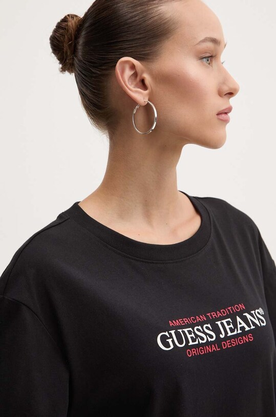 Guess Jeans tricou din bumbac negru W4YI08.K8HM0